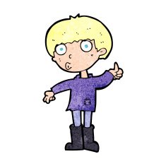 cartoon boy asking question N35