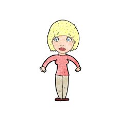 cartoon surprised woman N294