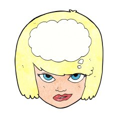 cartoon woman thinking N55