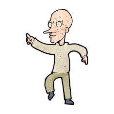 cartoon angry old man N188