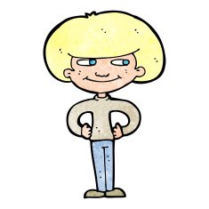 cartoon boy with hands on hips N12