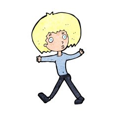 cartoon surprised man walking N12