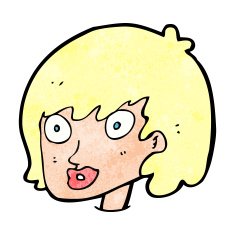 cartoon happy female face N227