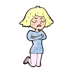 cartoon annoyed woman N242