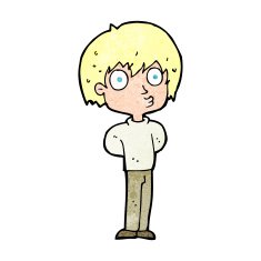 cartoon impressed boy N12