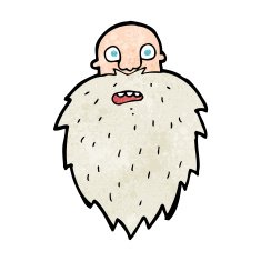 cartoon bearded man N74