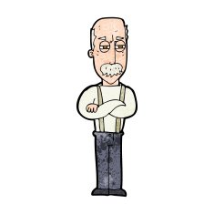 cartoon annoyed old man N82