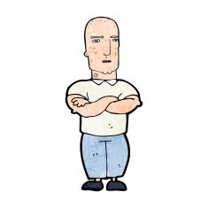 cartoon annoyed bald man N12