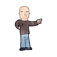 cartoon pointing man N134
