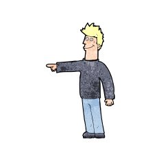 cartoon happy pointing man N24