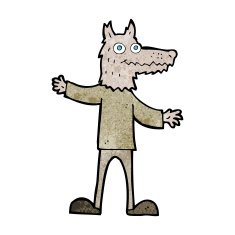cartoon wolf man N70