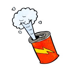 cartoon fizzing soda can N45