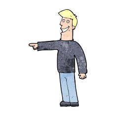 cartoon pointing man N135