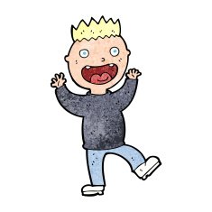 cartoon crazy happy man N12
