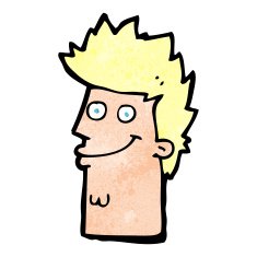 cartoon happy man face N23