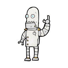 cartoon waving robot N27