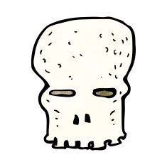 cartoon spooky skull N224