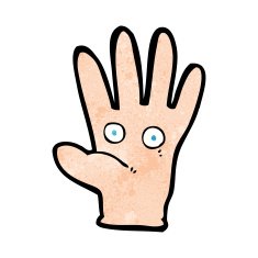 cartoon hand with eyes N13