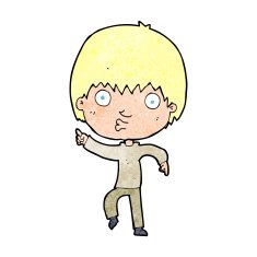 cartoon impressed boy pointing N13