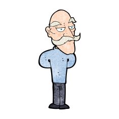 cartoon old man with mustache N33