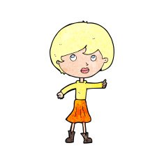 cartoon woman asking question N94