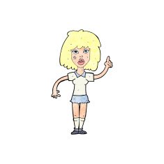 cartoon tough woman with idea N14