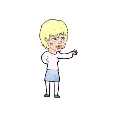 cartoon woman with sticking plaster on face N13
