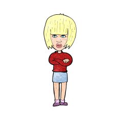 cartoon annoyed woman N243