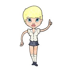 cartoon pretty woman with idea N85