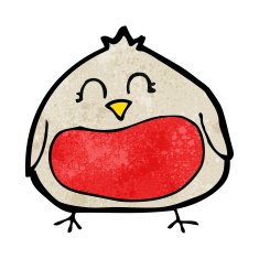 funny cartoon christmas robin N15