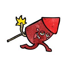 cartoon funny firework character N25