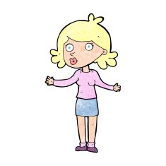 cartoon confused woman N140
