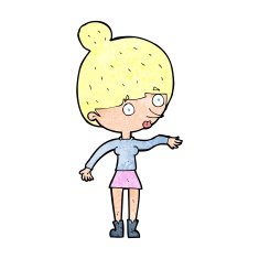 cartoon surprised woman N296