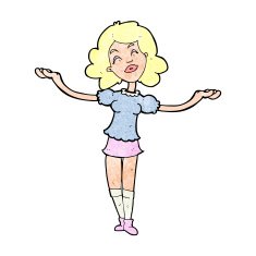 cartoon woman taking praise N12