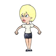 cartoon annoyed woman N244