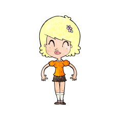 cartoon happy pretty woman N13