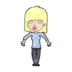 cartoon woman shrugging N75