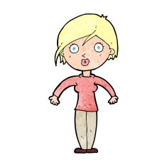 cartoon surprised woman N297