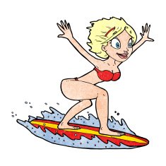 Cartoon Surfer Girl N28