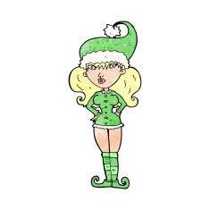 cartoon santa's helper woman N12