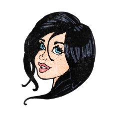 cartoon pretty female face N122