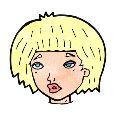 cartoon bored looking woman N15