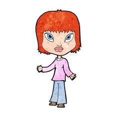 cartoon woman with open arms N123