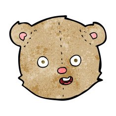 cartoon teddy bear head N15