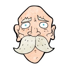 cartoon sad old man N23