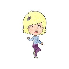 cartoon pretty woman dancing N24