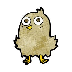 funny cartoon bird N235