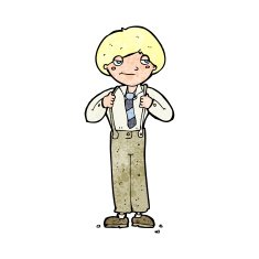 cartoon man wearing braces N13