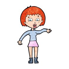 cartoon surprised woman N298