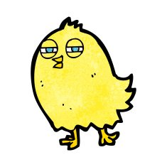 funny cartoon bird N237
